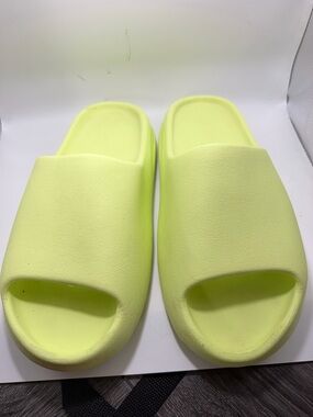 adidas gazelle silver green womens Adidas Yeezy Slides 'Glow Green'